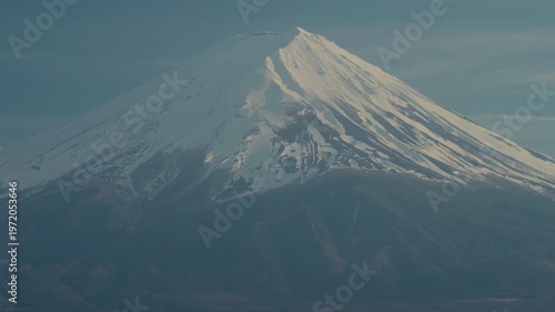 Famous Mount Fuji view from Kawaguchiko lake with natural beauty
