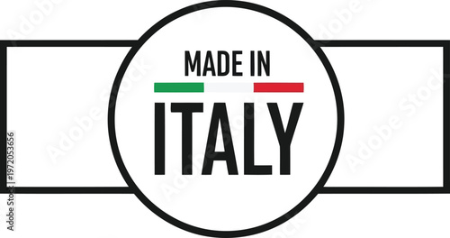Made in Italy emblem badge stamp vector isolated graphic design label symbol for luxury products