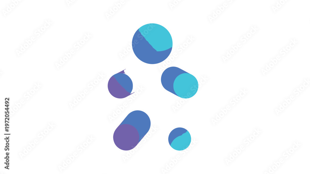 Fototapeta premium Abstract Geometric Human Figure with Blue and Purple Colors.