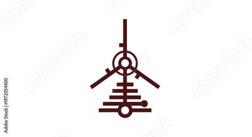 Abstract Geometric Design with Unique Lines and Shapes on White Background.