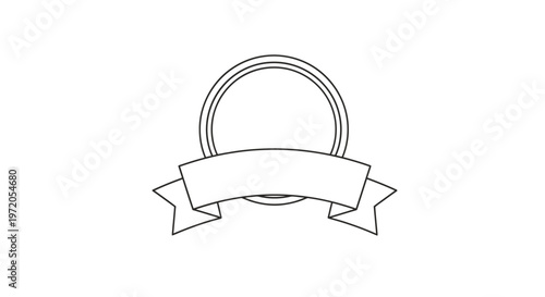 Simple line art banner design element.