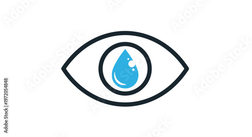 eye with water drop inside.