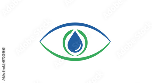 Logo of an eye with a water drop.