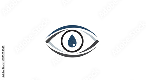 An eye with a tear drop.