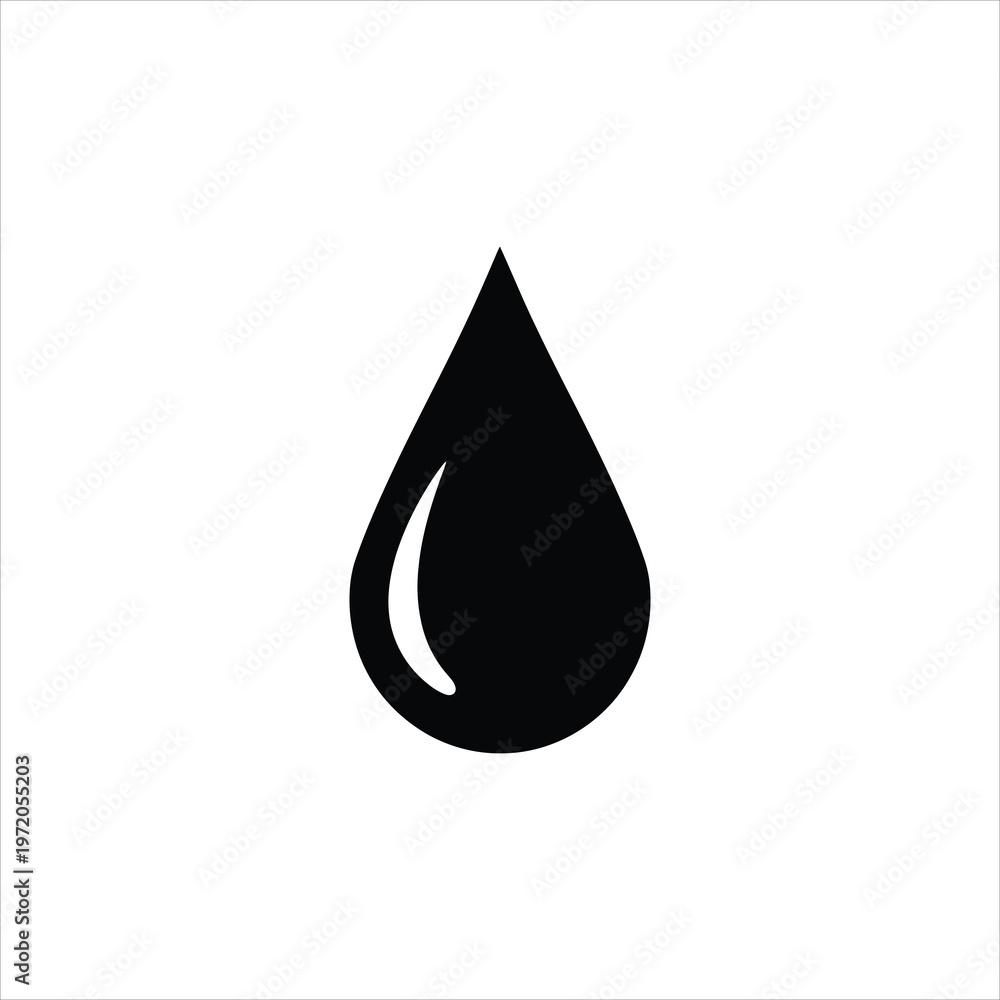 Fototapeta premium Water Drop Icon Representing Fluidity and Purity in a Vector Format Isolated on white background