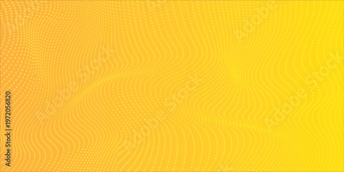 Yellow halftone pattern. Retro comic gradient background. Bright orange pixelated dotted texture overlay. Cartoon pop art faded gradient pattern. Vector backdrop for poster, banner, advertisement