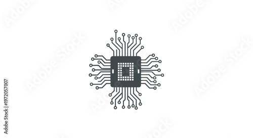 Central Processing Unit - Modern Computer Chip on White Background.