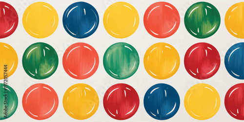 Hand-painted Gouache Circle Pattern on Paper