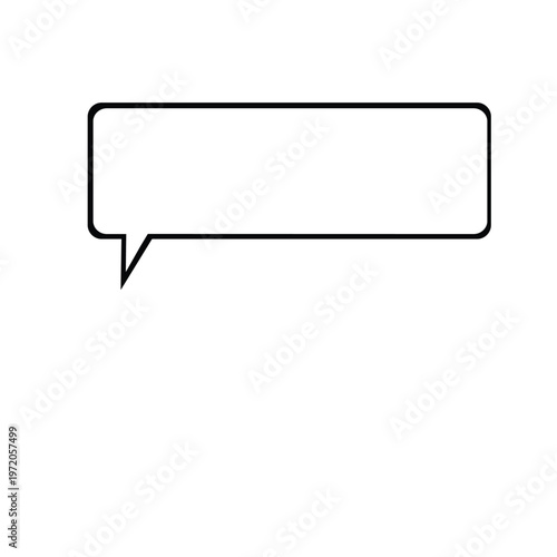 Long Horizontal Speech Bubble Outline Vector Chat Message Box for Messaging and UI Design