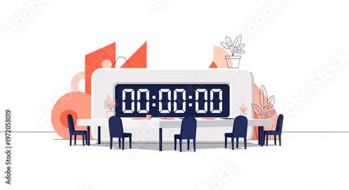 Team working under countdown timer for efficient time management