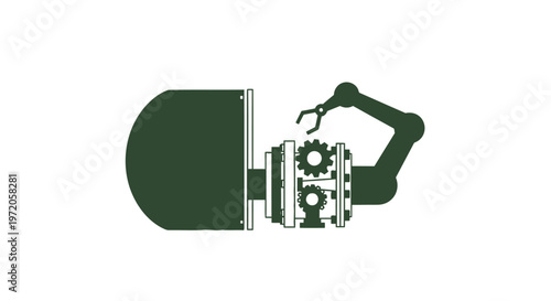 Automated Robotic Arm Assembling Industrial Machine Parts Efficiently.