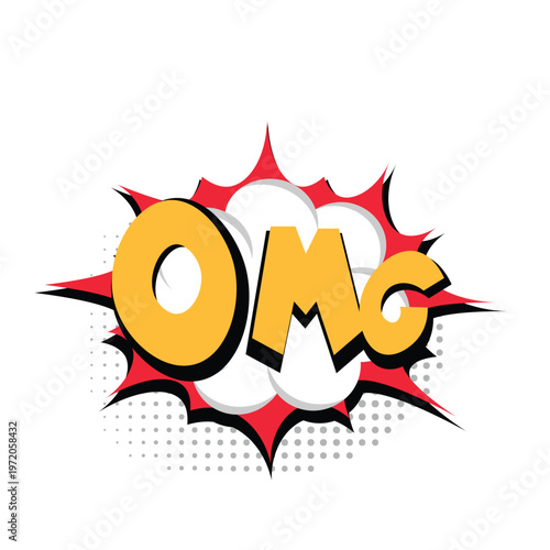 Comic Style OMG Burst Pop Art Explosion Sticker for Social Media Expression and Marketing Design