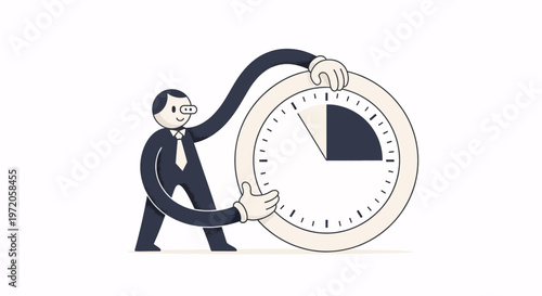 Businessman managing time for countdown, effective time management