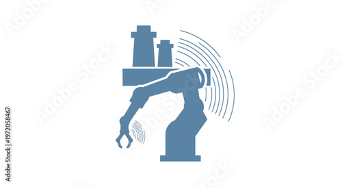 Automated Robotic Arm in Industrial Manufacturing Process, Modern Technology.