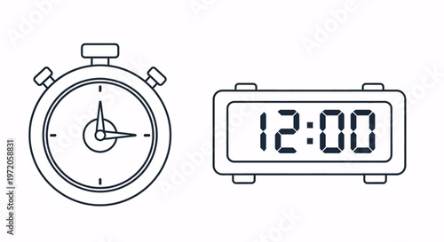 Countdown timer and digital clock for time management