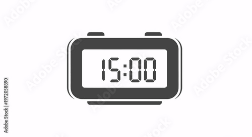Digital timer displaying 15:00, symbolizing a fifteen-minute countdown, deadline, or time management for productivity and scheduling.