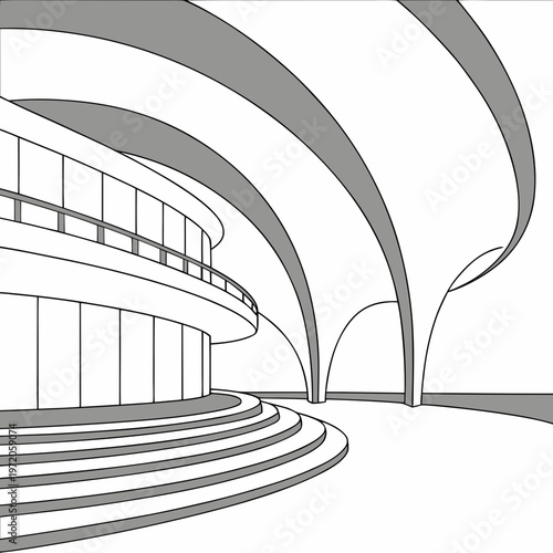 vector illustration of a railway station