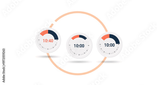 Digital countdown timers illustrating time management, productivity, and scheduling concepts with a focus on efficiency and deadlines