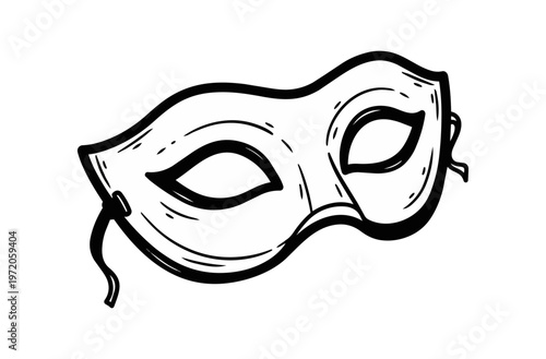 Elegant venetian mask illustration on black background