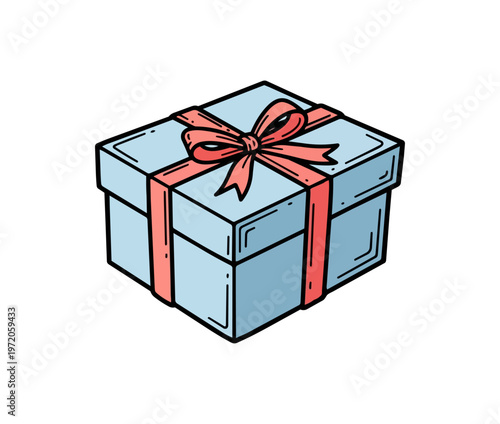 Gift box with bow isolated on black