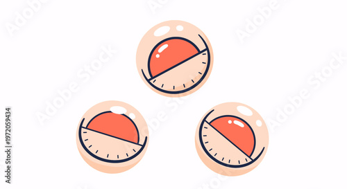 Three minimalist graphic timers depicting a vibrant countdown, symbolizing efficient time management, productivity, and the urgency of deadlines in a modern digital context.