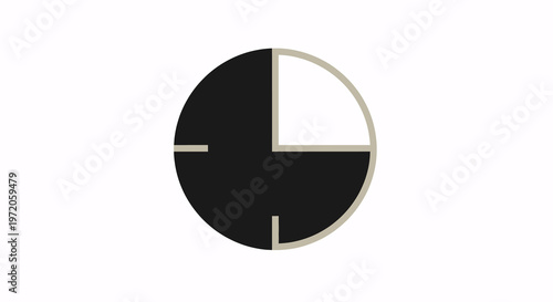 Minimalist graphic timer icon illustrating three-quarters completion, symbolizing effective time management, countdowns, deadlines, and project progress.