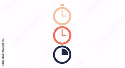 Dynamic Countdown and Time Management Clock Icons for Business Productivity and Project Deadlines. Vector Illustration for Scheduling and Progress Tracking.