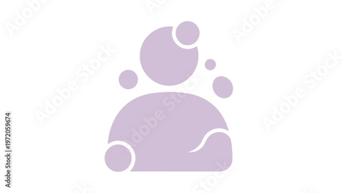 Abstract illustration of a person with bubbles, minimalistic design.