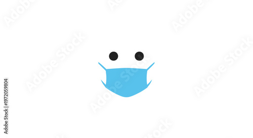 Cartoon face with blue mask.