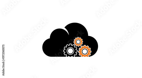 Cloud with gear icons technology.