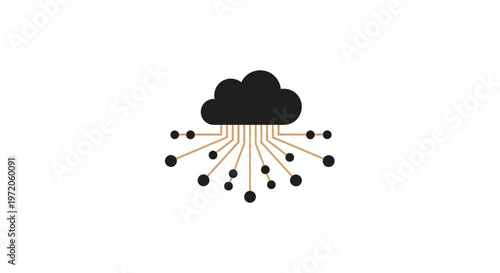 Cloud with rain drops falling.