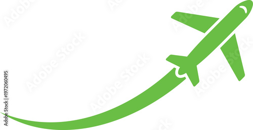 Black silhouette of an airplane soaring upwards in a curved motion