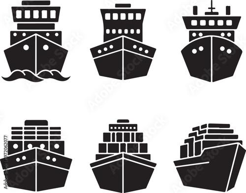 Ship icon, logo isolated on white background