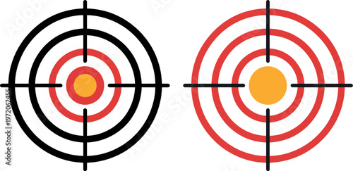 Sniper target icons bullseye crosshairs gun aim hunting precision vector illustration isolated white background
