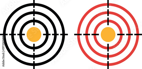 Sniper target icons bullseye crosshairs gun aim hunting precision vector illustration isolated white background