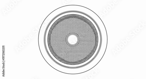 Circular Metal Strainer Top View Isolated on White