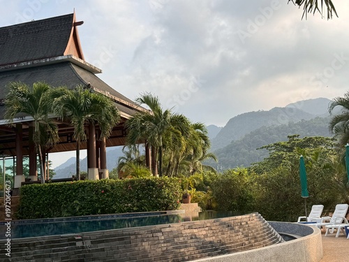 tropical resort hotel