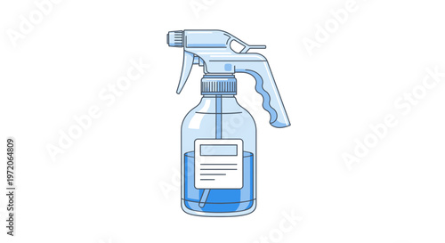 Clear Spray Bottle with Liquid, Household Cleaning Solution
