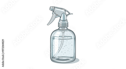 Clear Spray Bottle with Trigger, Household Cleaning Solution