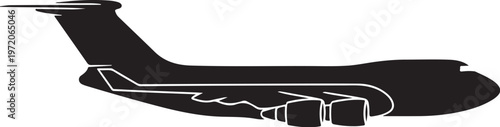 Airplane, aircraft, plane, vector, silhouette, black and white, transportation, travel, icon
