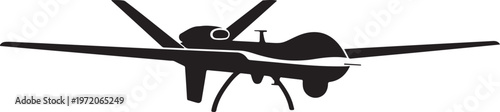 Drone, black drone, vector drone icon, aircraft silhouette, unmanned aerial vehicle