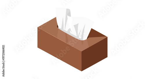 Simple illustration of a brown tissue box with white tissues