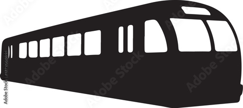 Black train, subway, metro, transportation icon, vector illustration