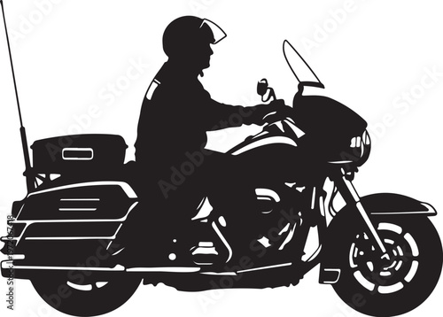 Motorcycle rider silhouette, motorbike vector, biker icon, black motorcycle