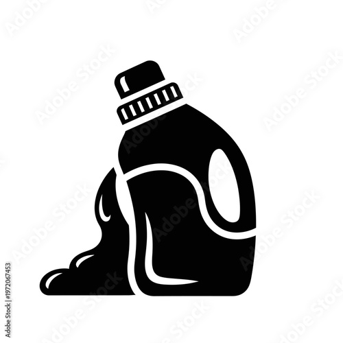 Black silhouette of laundry detergent bottle.