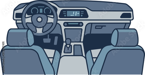 Car Interior Dashboard Console.