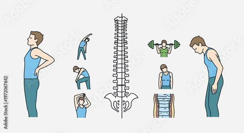 Back pain and spinal column problems.