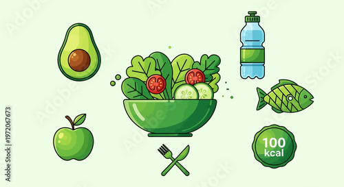 Healthy food diet nutrition meal bowl.