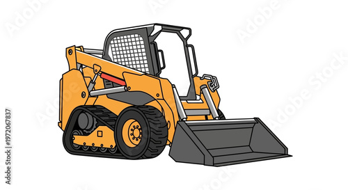 Yellow Skid Steer Loader Machine.