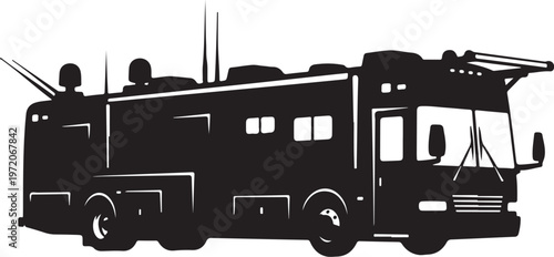 Black RV, motorhome, recreational vehicle, travel trailer, camping vehicle